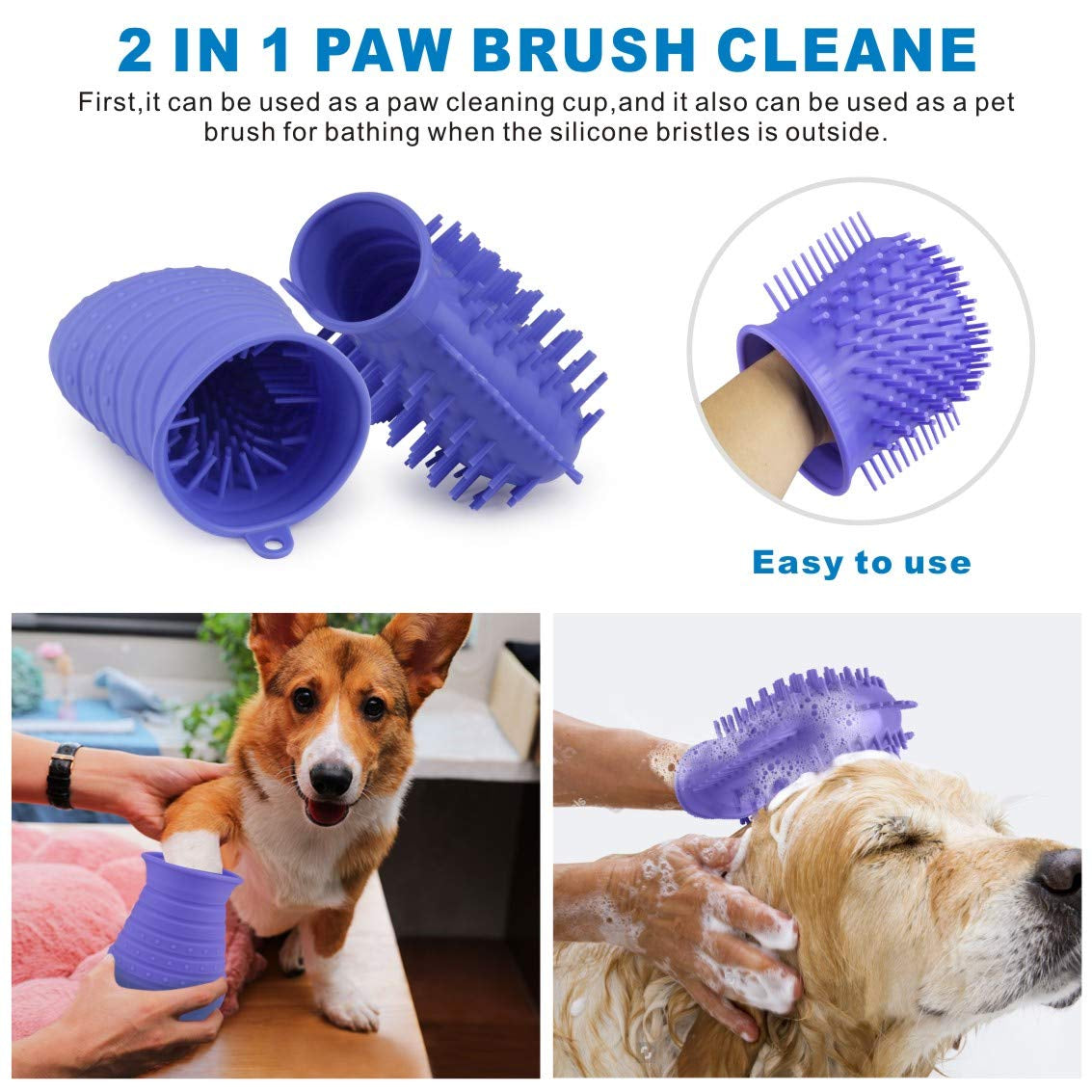 The paw cleaner cup seen from above, showing the silicone bristles inside