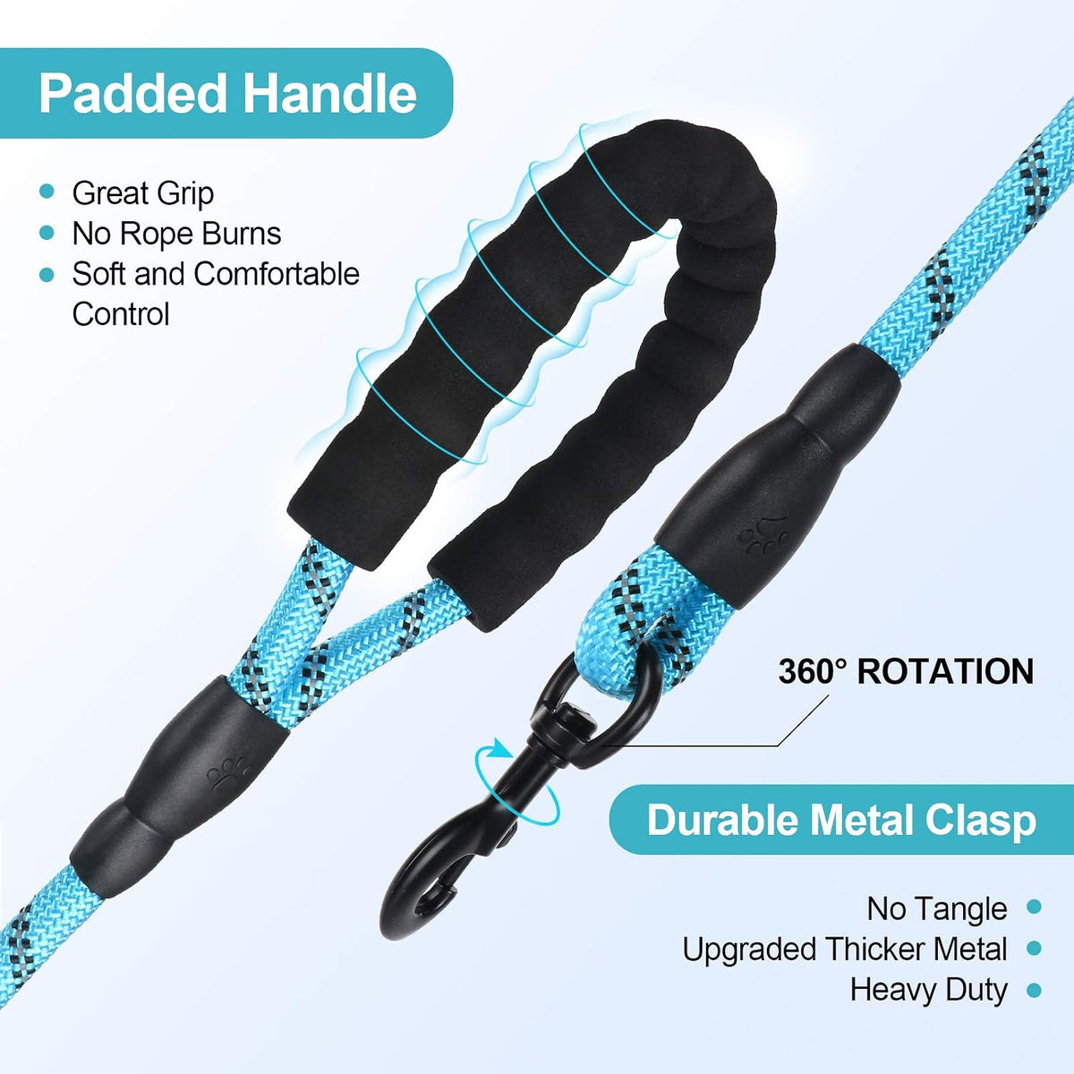 Close-up of the hardened metal clasp on the Trotzee leash